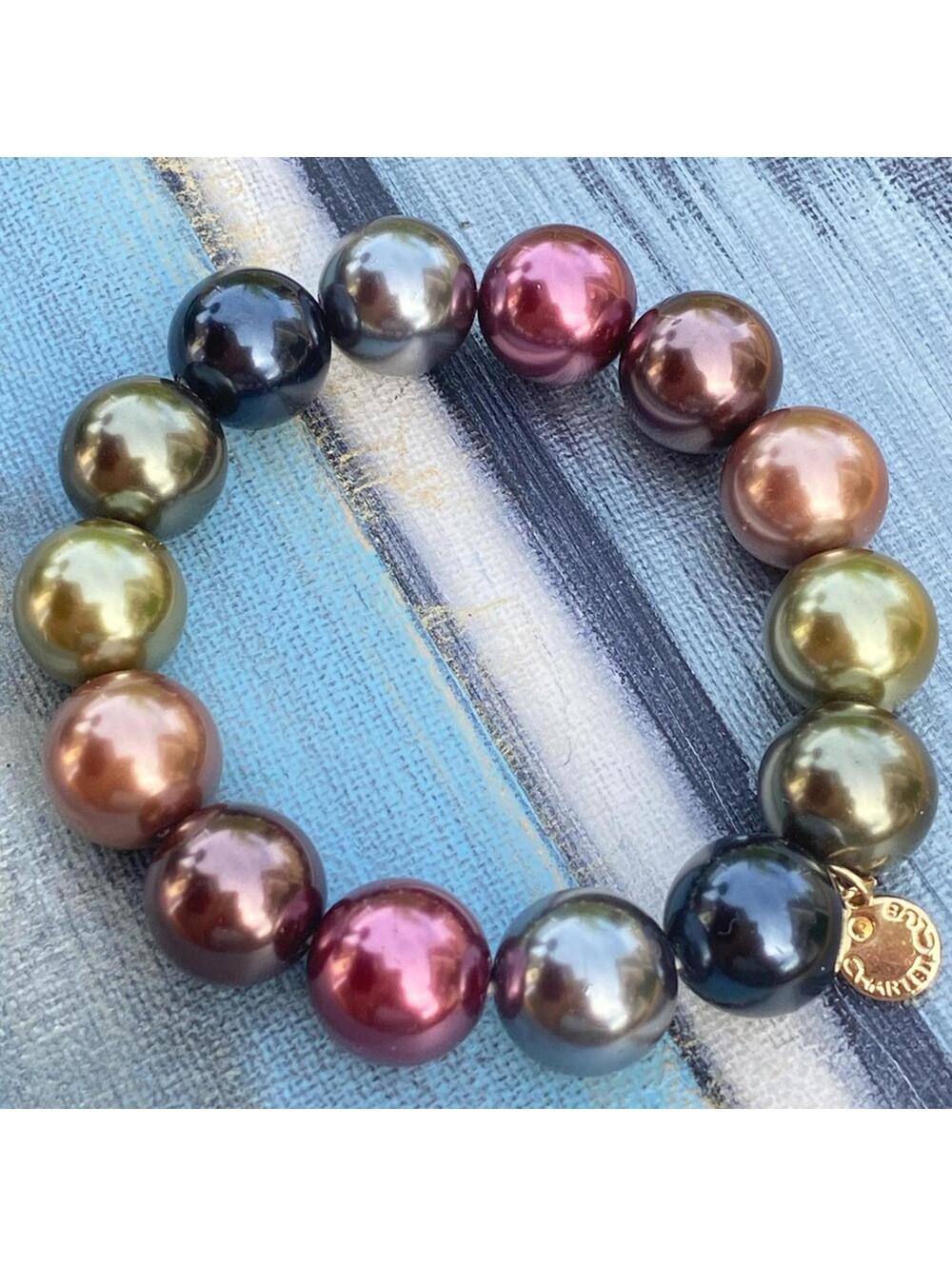 Charter Club Multicolor Faux Pearl Stretch Bracelet 14mm